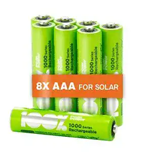 Akkus für Solarleuchten von PeakPower – 8 Stück NiMH AAA Akkus
