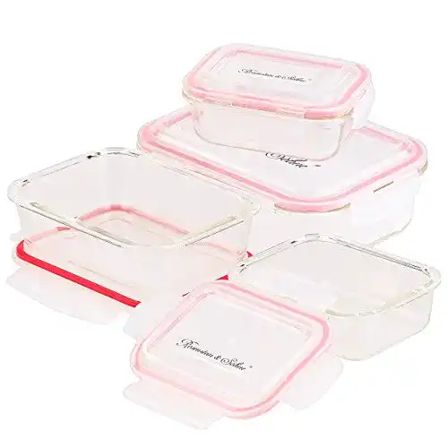 Glasbehälter Set von Rosenstein & Söhne – 5in1 Frischhaltedosen