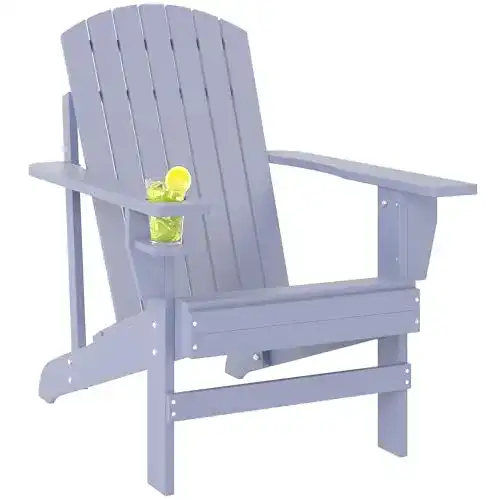 Outsunny Adirondack Gartenstuhl mit Becherhalter aus Tannenholz