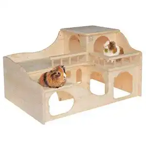 Meerschweinchenhaus Resch aus Fichte – Modell Nr. 35 mit Tunnel