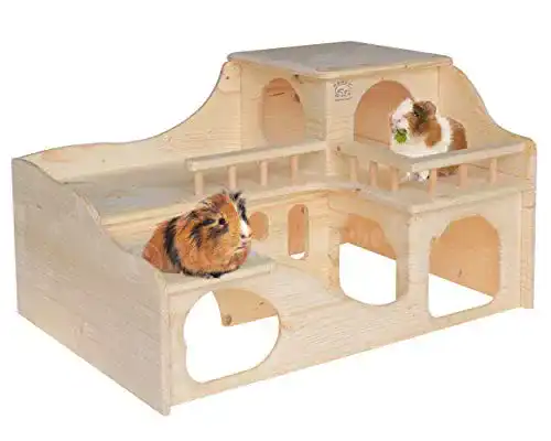Meerschweinchenhaus Resch aus Fichte – Modell Nr. 35 mit Tunnel