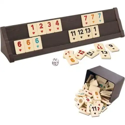 Rummy Star VIP Holzset mit Melaminsteinen für Okey