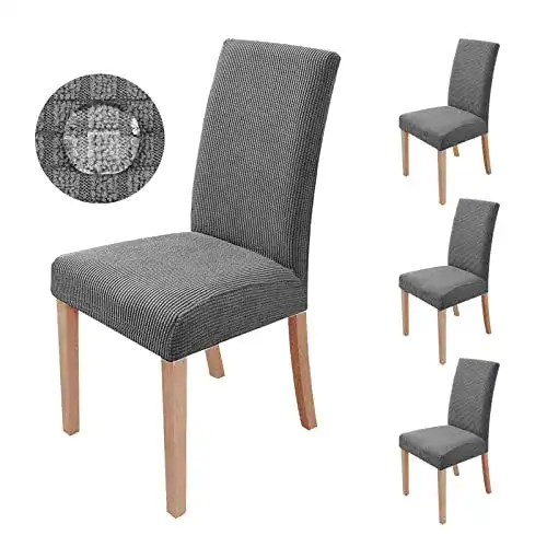 Stretch-Stuhlhussen Set in Grau für moderne Esszimmer