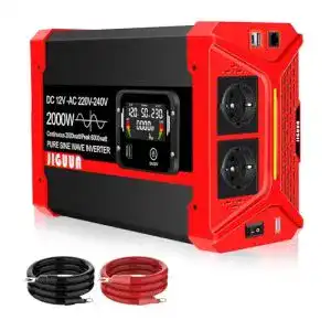 Wechselrichter 2000 W JIGUUN Reiner Sinus 12V auf 230V mit Fernbedienung