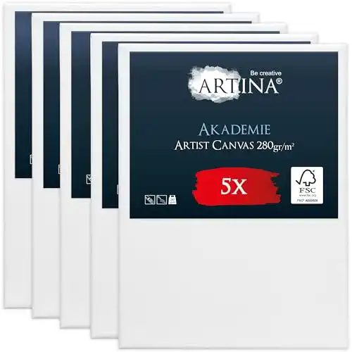 Keilrahmen Artina FSC 5er Set Akademie 30×40 cm Leinwand Set