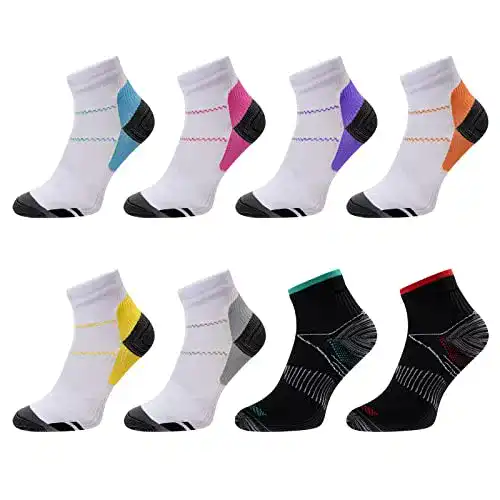 Kompressionssocken Meowoo Running – 8 Paar Wandersocken für Damen und Herren