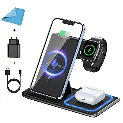 iPhone Ladestation Wireless Charger – Induktive 3 in 1 Ladegerät
