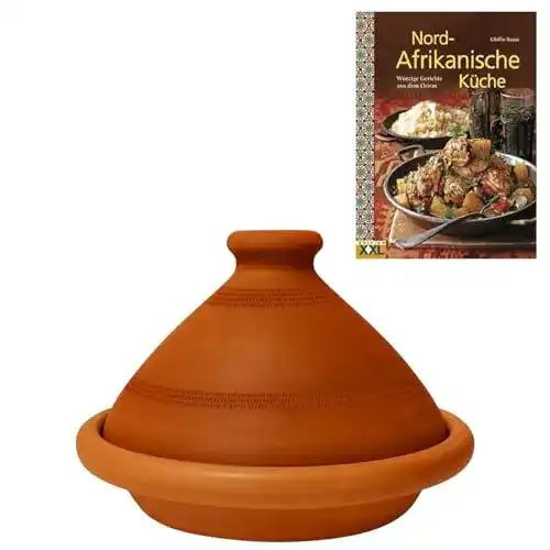 Tajine aus Marrakesch mit Kochbuch für nordafrikanische Küche