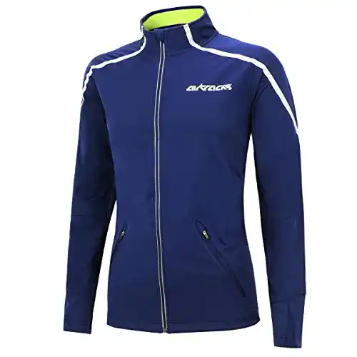 Winter Fahrradjacke Airtracks Herren Thermo Softshell Jacke Navy Blau