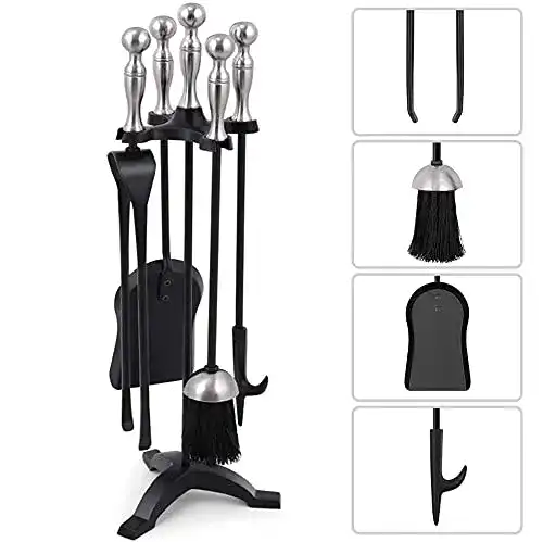 Kaminbesteck Amagabeli Garden Home 59 cm mit Ständer und Zubehör
