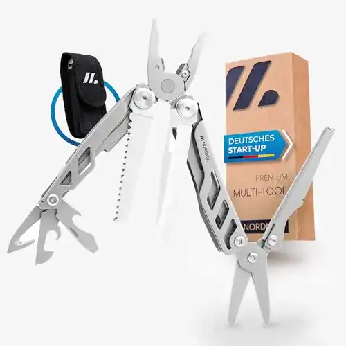 Multitool NORDMUT Werkzeug aus Edelstahl mit 16 Funktionen