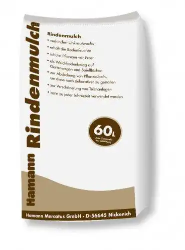 Rindenmulch von Hamann Mercatus GmbH, 60 Liter für Gartenpflege