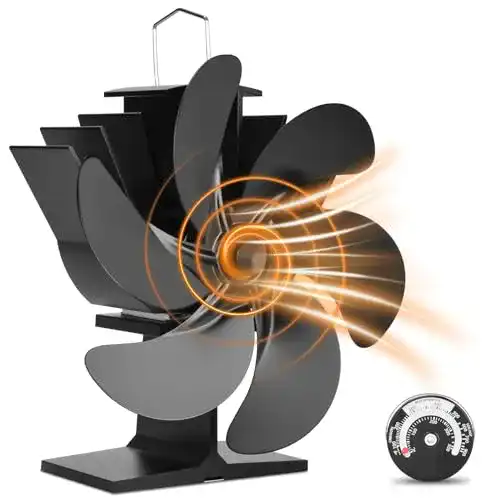 Ofenventilator Nigecue Kaminventilator ohne Strom mit 6 Blättern