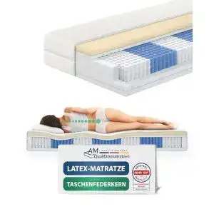 AM Qualitätsmatratzen Premium Latex-Matratze 90x200cm