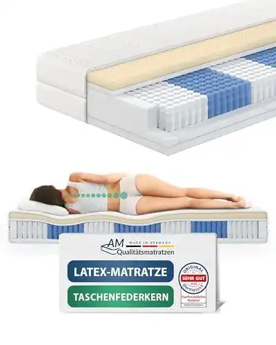 AM Qualitätsmatratzen Premium Latex-Matratze 90x200cm