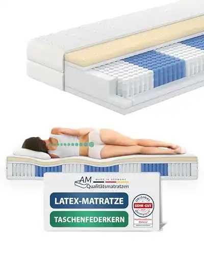 AM Qualitätsmatratzen Premium Latex-Matratze 90x200cm