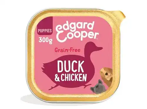 Welpen Nassfutter Edgard Cooper für Welpen, Ente & Huhn, 300g x 18