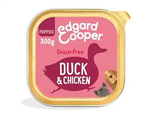Welpen Nassfutter Edgard Cooper für Welpen, Ente & Huhn, 300g x 18
