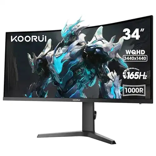 34 Zoll Curved Gaming Monitor von KOORUI mit WQHD und 165Hz