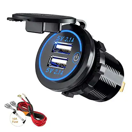 Motorrad USB Steckdose Thlevel Auto Ladegerät für 12V-24V Fahrzeuge
