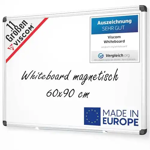 Whiteboard Viscom magnetisch 60 x 90 cm mit Aluminiumrahmen