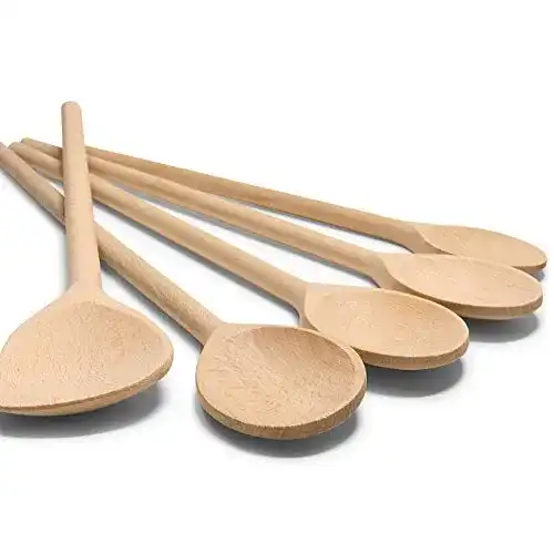 Kochlöffel Set aus Holz 5-teilig mit Längen von 25 bis 35 cm
