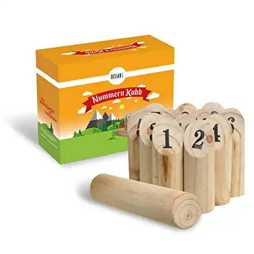 Mölkky Ocean 5 – Zahlen Wurfspiel Kubb für draußen