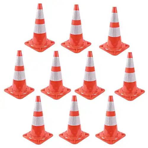 Verkehrsleitkegel Trutzholm Set mit 10 Pylonen 47 cm