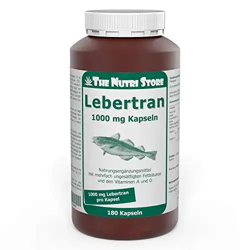 Lebertran Kapseln 1000 mg von The Nutri Store, 180 Stück