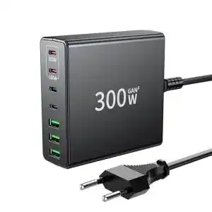 PD-Ladegerät Finibo USB C 300W mit 7 Ports für schnelles Laden