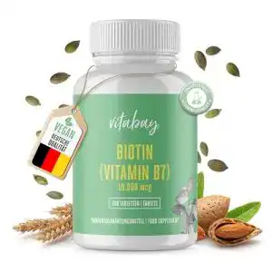 Biotin Vitabay Tabletten 10.000 mcg hochdosiert, 200 vegane Tabletten