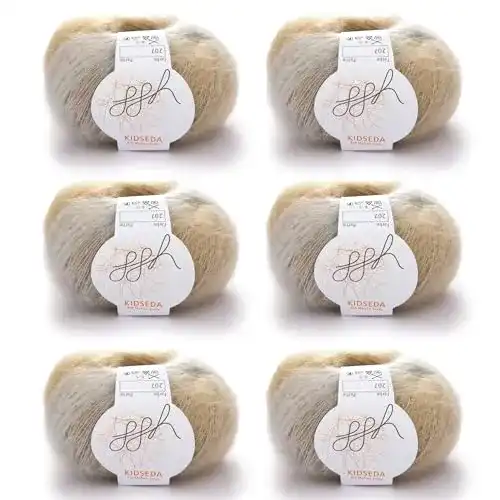 Mohair-Wolle ggh Kidseda Box mit 6 Knäueln aus Mohair und Seide