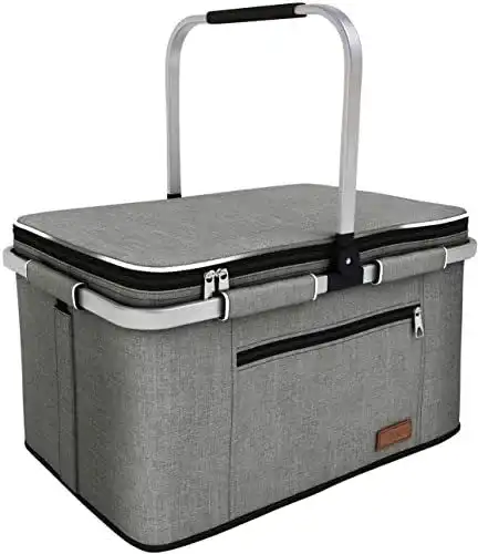 Thermo-Einkaufskorb Liqingg 35L Kühltasche für Picknick und Reisen