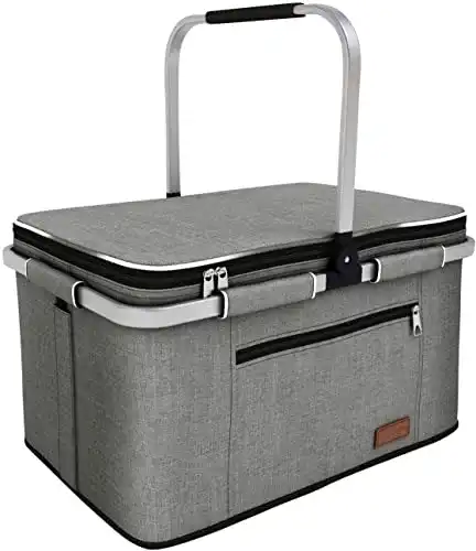 Thermo-Einkaufskorb Liqingg 35L Kühltasche für Picknick und Reisen