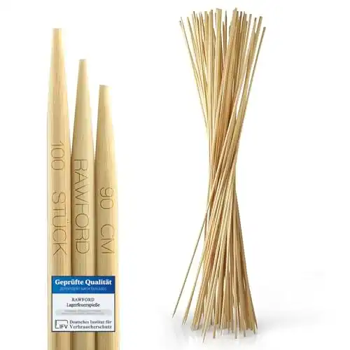 Holzspieße Rawford Stockbrot Spieße 100er Set – LFGB-zertifiziert