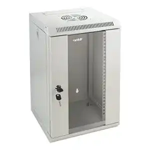 Serverschrank HMF 63309-07, 10 Zoll, 9 HE, Netzwerkschrank für Wand- und Standmontage