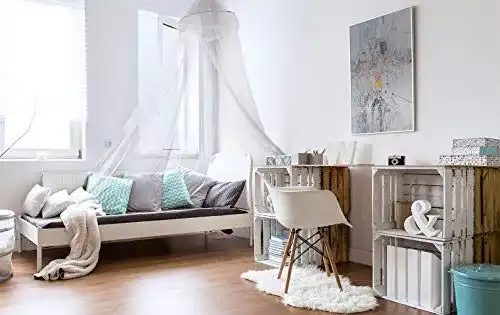 Jarolift Insektenschutz Moskitonetz für Bett, 1250 x 250 cm, Weiß