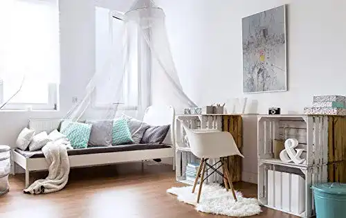 Jarolift Insektenschutz Moskitonetz für Bett, 1250 x 250 cm, Weiß