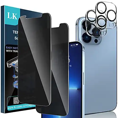 Panzerglas für iPhone 13 Pro mit Sichtschutz und Kamera Schutz