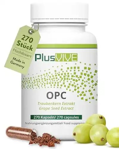 Plusvive Traubenkernextrakt Kapseln hochdosiert, 270 Kapseln
