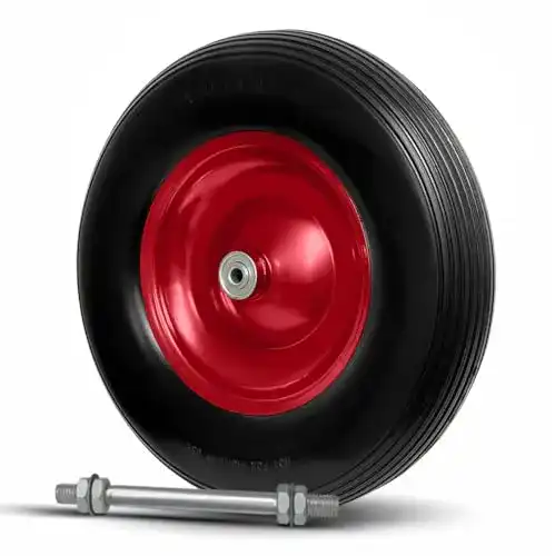 Schubkarrenrad Tams Vollgummi mit Achse und 4.80/4.00-8 Reifen