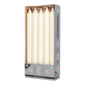 Papstar Stearin-Kerzen 10 Stück Ø 2,2 cm 24 cm weiß aus 100% Stearin