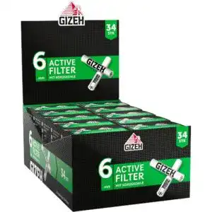 Aktivkohlefilter Gizeh Black Active Filter mit 6 mm Durchmesser