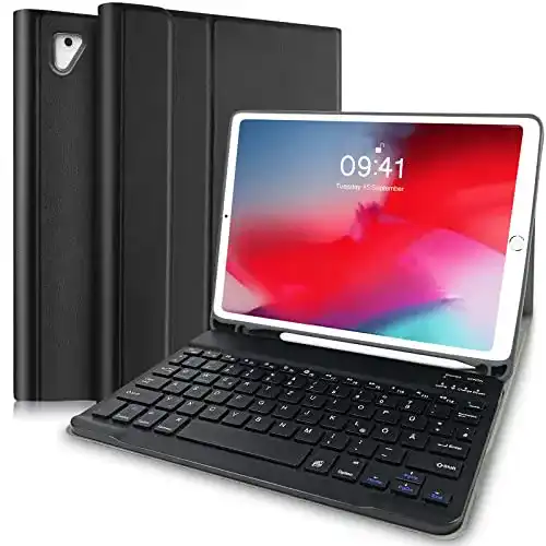 Yeegnar Tastaturhülle für iPad 9.7 mit deutscher QWERTZ-Tastatur
