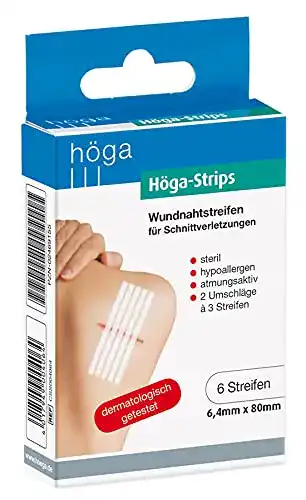 Höga Strips Klammerpflaster Wundnahtstreifen 6,4 x 80 mm