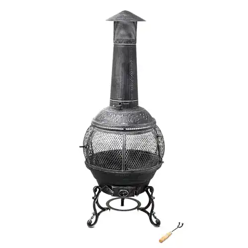 Tepro Jacksonville Aztekenofen Guss-Feuerstelle für Garten und Terrasse