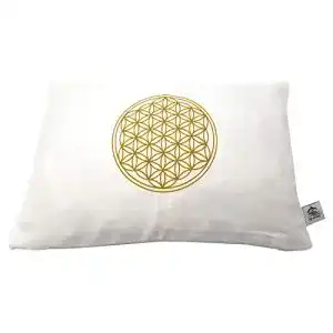 Zirbenkissen Blume des Lebens 30×20 cm mit Zirbenspänen