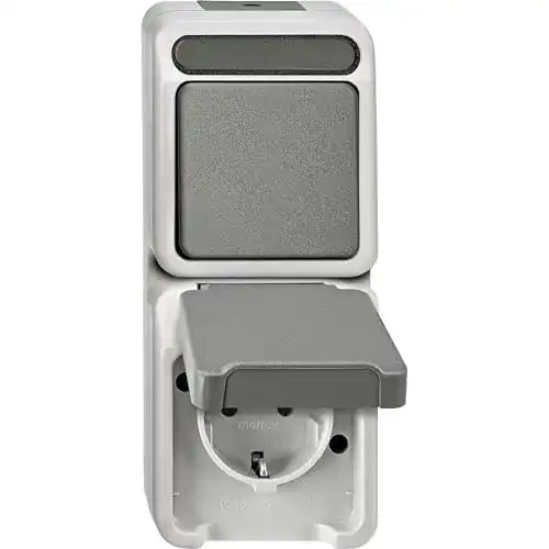 Steckdosen-Lichtschalter Schneider Electric Merten MEG3495-8029