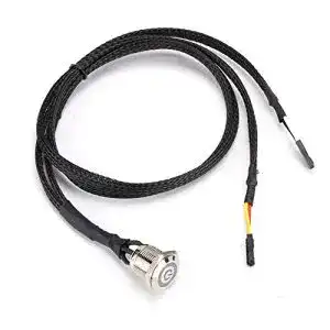 Ashata Computer Power Button-Kabel für PC mit Reset-Schalter und LED