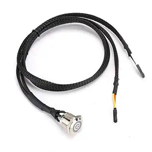Ashata Computer Power Button-Kabel für PC mit Reset-Schalter und LED